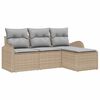 vidaXL Sofa Set 4 Stk. Beige und Hellgrau Poly-Rattan