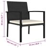 vidaXL Garten-Essstühle 2 Stk. Poly Rattan Schwarz