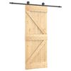 vidaXL Schiebet&uuml;r Nat&uuml;rlich und Schwarz 85 x 210 cm Massivkiefer
