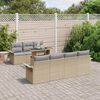 vidaXL Gartensofa-set mit Kissen 8 pcs Beige Poly-Rattan