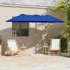 vidaXL Gartenparasol Blau 370 x 197 x 239 cm Pulverbeschichteter Stahl