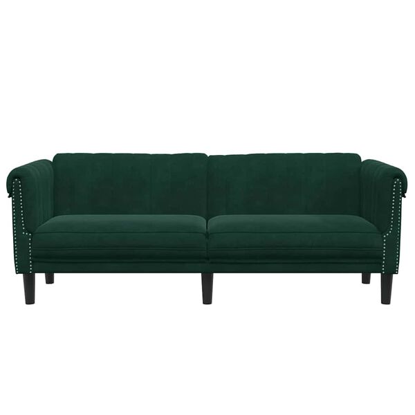 vidaXL Sofa 3-Sitzer Dunkelgr&uuml;n Samt