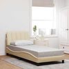 vidaXL Bettgestell ohne Matratze "Hanko" Creme 90x190 cm Stoff