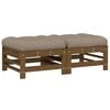 vidaXL Gartenhocker mit Kissen 2 Stk. Honigbraun Massivholz Kiefer