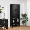 vidaXL Highboard Schwarz Eichen-Optik 69,5 x 34 x 180 cm Holzwerkstoff