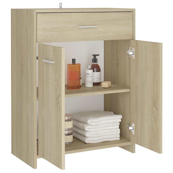 vidaXL Badezimmerschrank Sonoma-Eiche 60x33x80 cm Holzwerkstoff