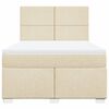 vidaXL Boxspringbett mit Matratze Creme 140x190 cm Stoff