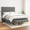 vidaXL Boxspringbett mit Matratze Dunkelgrau 140x190 cm Stoff