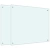 vidaXL K&uuml;chenr&uuml;ckw&auml;nde 2 Stk. Wei&szlig; 70x60 cm Hartglas
