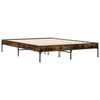 vidaXL Bettgestell R&auml;uchereiche 135x190 cm Holzwerkstoff und Metall