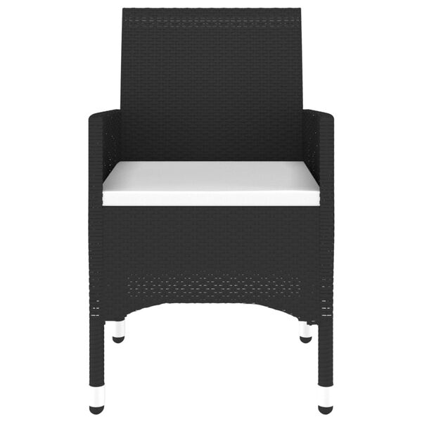 vidaXL 5-tlg. Garten-Essgruppe Poly Rattan und Hartglas Schwarz