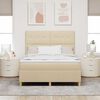 vidaXL Boxspringbett mit Matratze Creme 160 x 200 cm Stoff