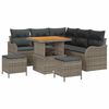 vidaXL Garten-Sofa-Set mit Kissen mit Speicher mit Kissen 8 pcs Grau