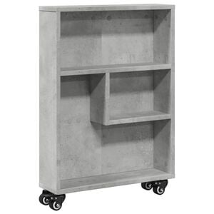vidaXL Aufbewahrungswagen Schmal Betongrau 48x13x68 cm Holzwerkstoff