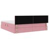 vidaXL Bett mit Stauraum und LED mit Matratze Rosa 200 x 200 cm Samt