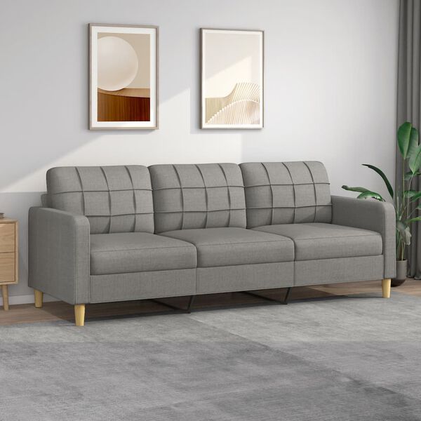 vidaXL 3-Sitzer-Sofa Dunkelgrau 210 cm Stoff