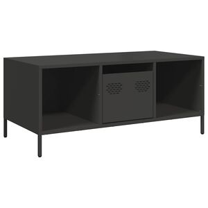 vidaXL Couchtisch Schwarz 101,5x50x43,5 cm Kaltgewalzter Stahl
