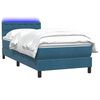 vidaXL Boxspringbett mit Matratze & LED Dunkelblau 90x210 cm Samt
