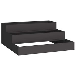 vidaXL Garten-Pflanzgef&auml;&szlig; Schwarz 90 x 90 x 35 cm Kaltgewalzter Stahl