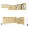 vidaXL 11-tlg. K&uuml;chenschrank-Set Porto Sonoma-Eiche Holzwerkstoff