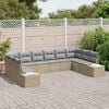 vidaXL Gartensofa-set mit Kissen 10 pcs Beige und Hellgrau Polyrattan