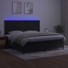 vidaXL Boxspringbett mit Matratze & LED Schwarz 200x200 cm Samt