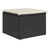 vidaXL Gartenhocker mit Kissen Schwarz 55x55x37 cm Poly Rattan