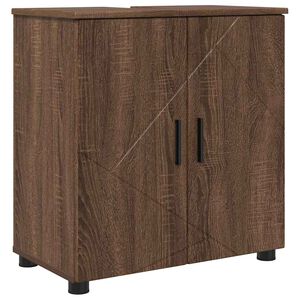 vidaXL Badezimmerschrank mit T&uuml;r Braun Eichen-Optik 61 x 35 x 64 cm