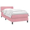 vidaXL Boxspringbett mit Matratze Rosa 90x220 cm Samt