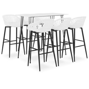vidaXL 7-tlg. Bar-Set Wei&szlig;