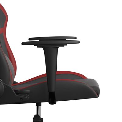 vidaXL Gaming-Stuhl mit Massagefunktion Schwarz und Weinrot Kunstleder