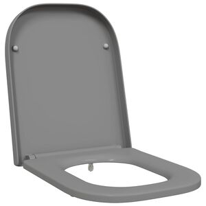 vidaXL Toilettensitz Grau 47,5 x 35 x 3,6 cm Duroplast