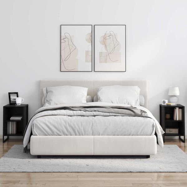 vidaXL Nachttisch Schwarz Eichen-Optik 39,5 x 30 x 50 cm Holzwerkstoff