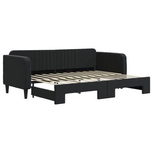 vidaXL Tagesbett Ausziehbar Schwarz 80x200 cm Samt