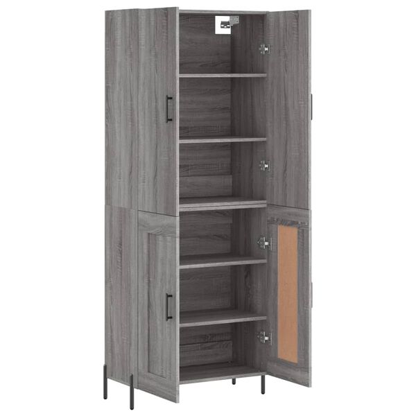 vidaXL Highboard Grau Sonoma 69,5x34x180 cm Holzwerkstoff