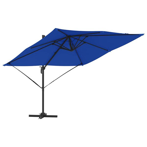 vidaXL Roma Parasol Blau 286 x 284 x 265 cm Aluminium und Polyester