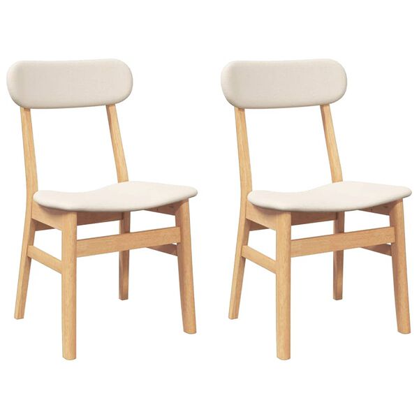 vidaXL Esszimmerstühle mit Kissen 2 Stk. Massivholz Gummibaum