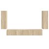 vidaXL TV-Wandregal-Set Wandmontiert 4 pcs Sonoma-Eiche Holzwerkstoff