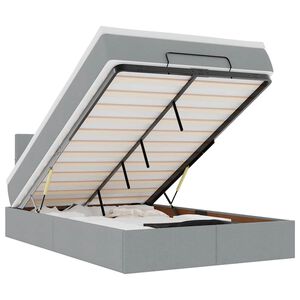 vidaXL Ottoman-Bett mit Matratze Hellgrau 120x190 cm Stoff