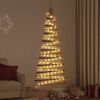 vidaXL Weihnachtsbaum mit 100 LEDs Natur 180 cm Massives Eschenholz