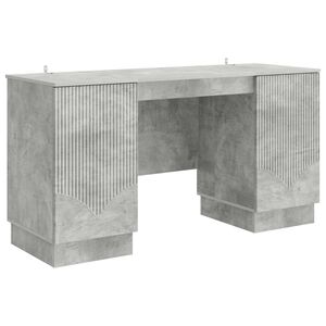 vidaXL Schreibtisch mit T&uuml;r Betongrau 142,5 x 50 x 75 cm Holzwerkstoff