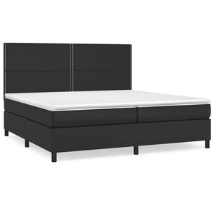 vidaXL Boxspringbett mit Matratze Schwarz 200x200 cm Kunstleder