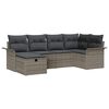 vidaXL Gartensofa-set mit Kissen mit Speicher 6 pcs Grau Poly-Rattan