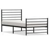 vidaXL Bettgestell mit Kopf- und Fu&szlig;teil Metall Schwarz 107x203 cm