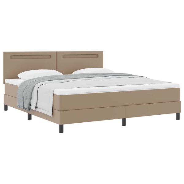 vidaXL Boxspringbett mit Matratze Cappuccino 180 x 200 cm Kunstleder
