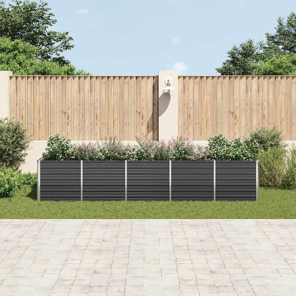 vidaXL Garten-Hochbeet Verzinkter Stahl 400x80x77 cm Anthrazit