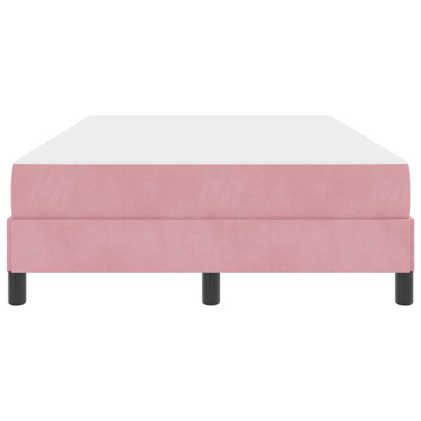 vidaXL Boxspringbett mit Matratze Rosa 120 x 220 cm Stoff