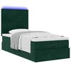 vidaXL Ottoman-Bett mit Matratzen & LEDs Dunkelgr&uuml;n 90x190 cm Samt