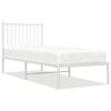 vidaXL Metallbett ohne Matratze mit Kopfteil Wei&szlig; 75x190 cm