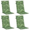 vidaXL Hochlehner-Auflagen 4 Stk. Blattmuster Stoff